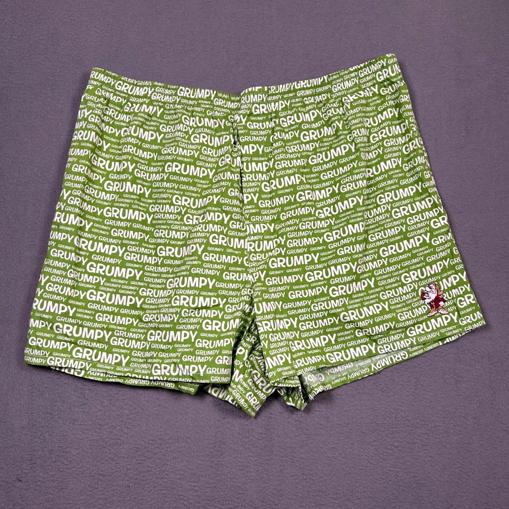 Walt Disney World Boxer Shorts Mens XL Green Grumpy All Over Print Cotton Sleep